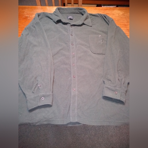 Vintage Ash Creek Trading 3XL Grey Fleece Shacket, Button Front, Neutral - Picture 2 of 8